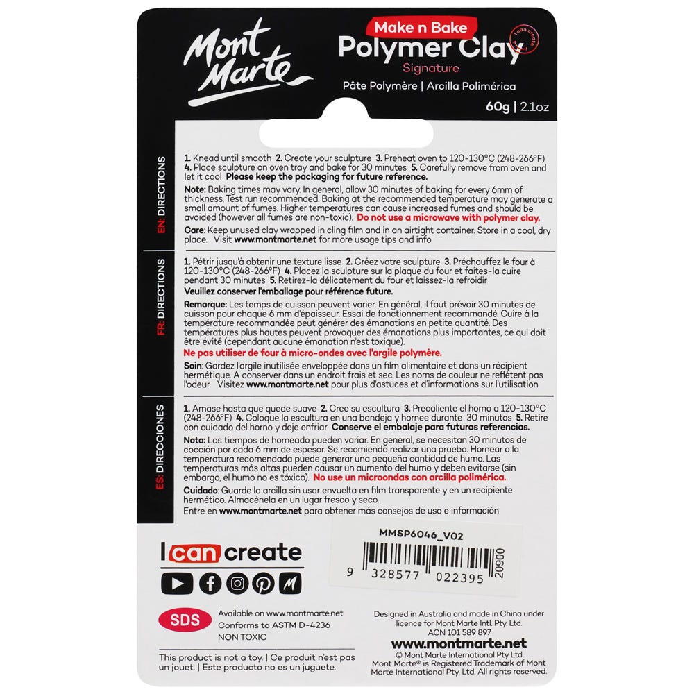 Make n Bake Polymer Clay Signature 60g - Coral - Image 2