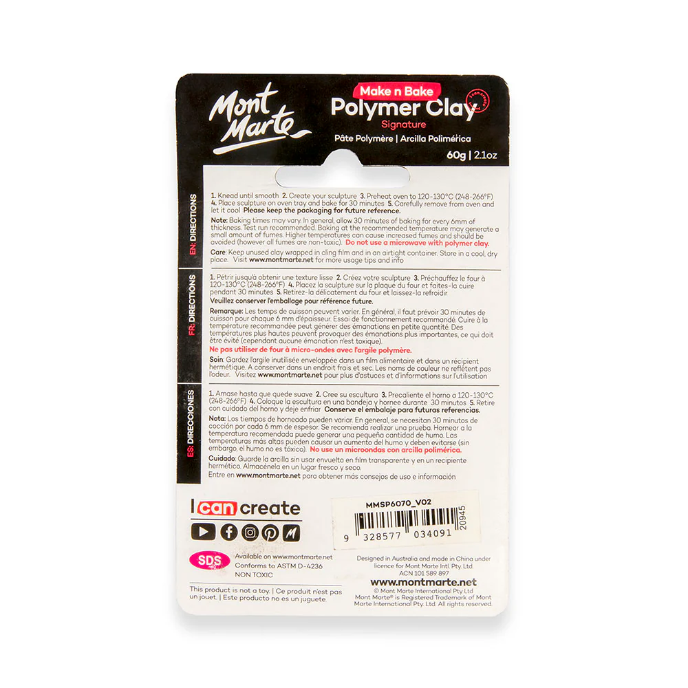 Make n Bake Polymer Clay Signature 60g - Fluoro Orange - Image 2
