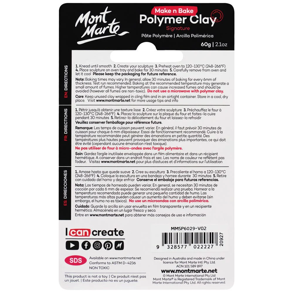 Make n Bake Polymer Clay Signature 60g - Periwinkle Blue - Image 2