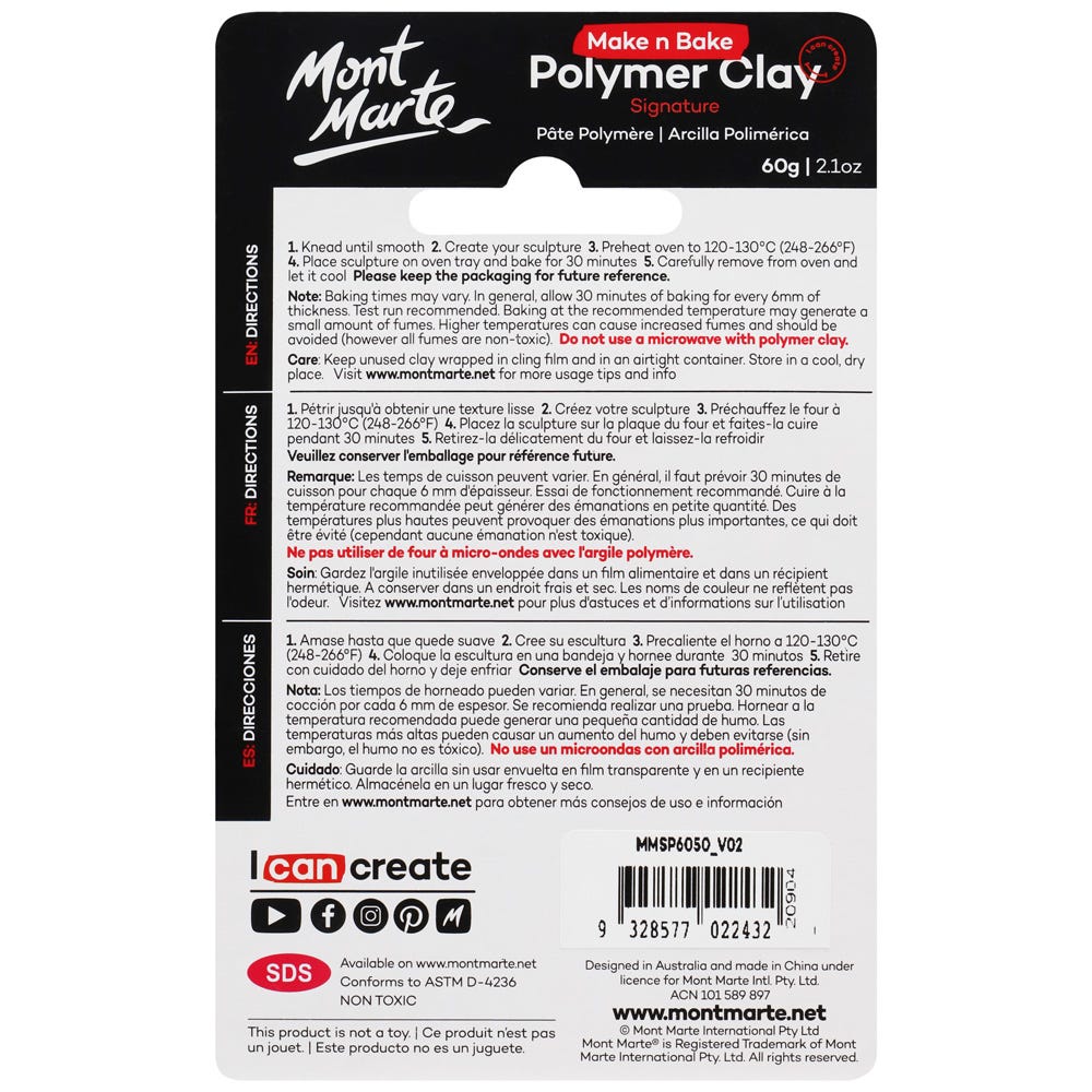 Make n Bake Polymer Clay Signature 60g - Scarlet - Image 2