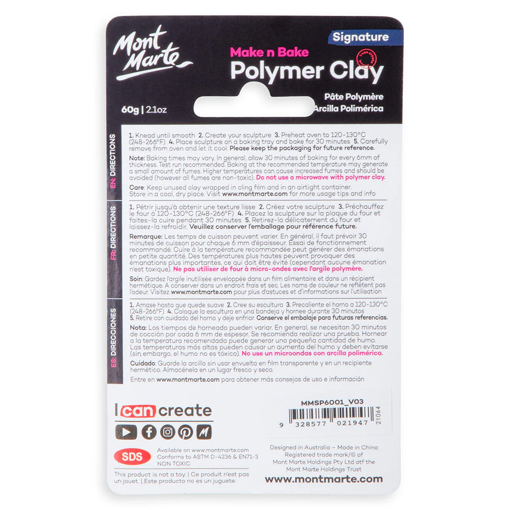 Make n Bake Polymer Clay Signature 60g - Titanium White - Image 3