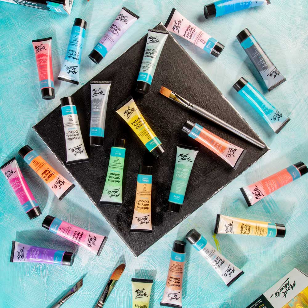 Metallic Acrylic Colour Paint Set Signature 24pc x 36ml - Image 10