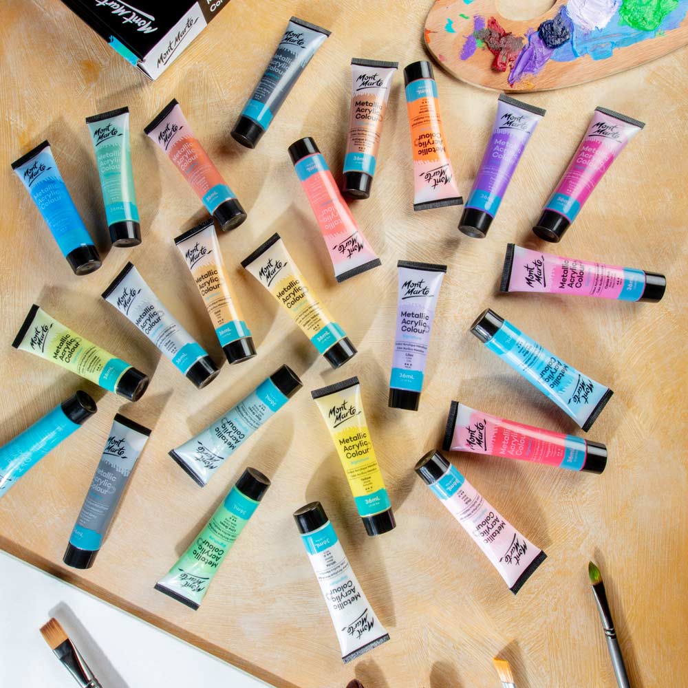 Metallic Acrylic Colour Paint Set Signature 24pc x 36ml - Image 9