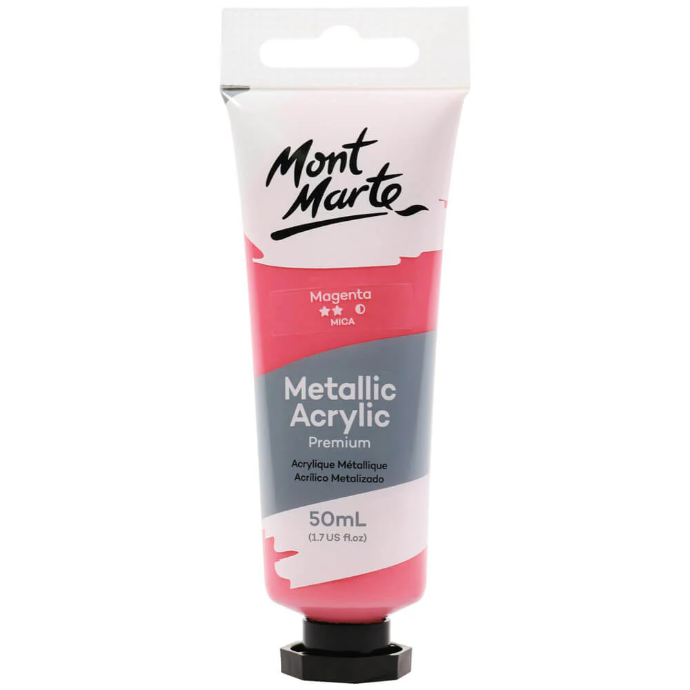 Metallic Acrylic Paint Premium 50ml Tube - Magenta