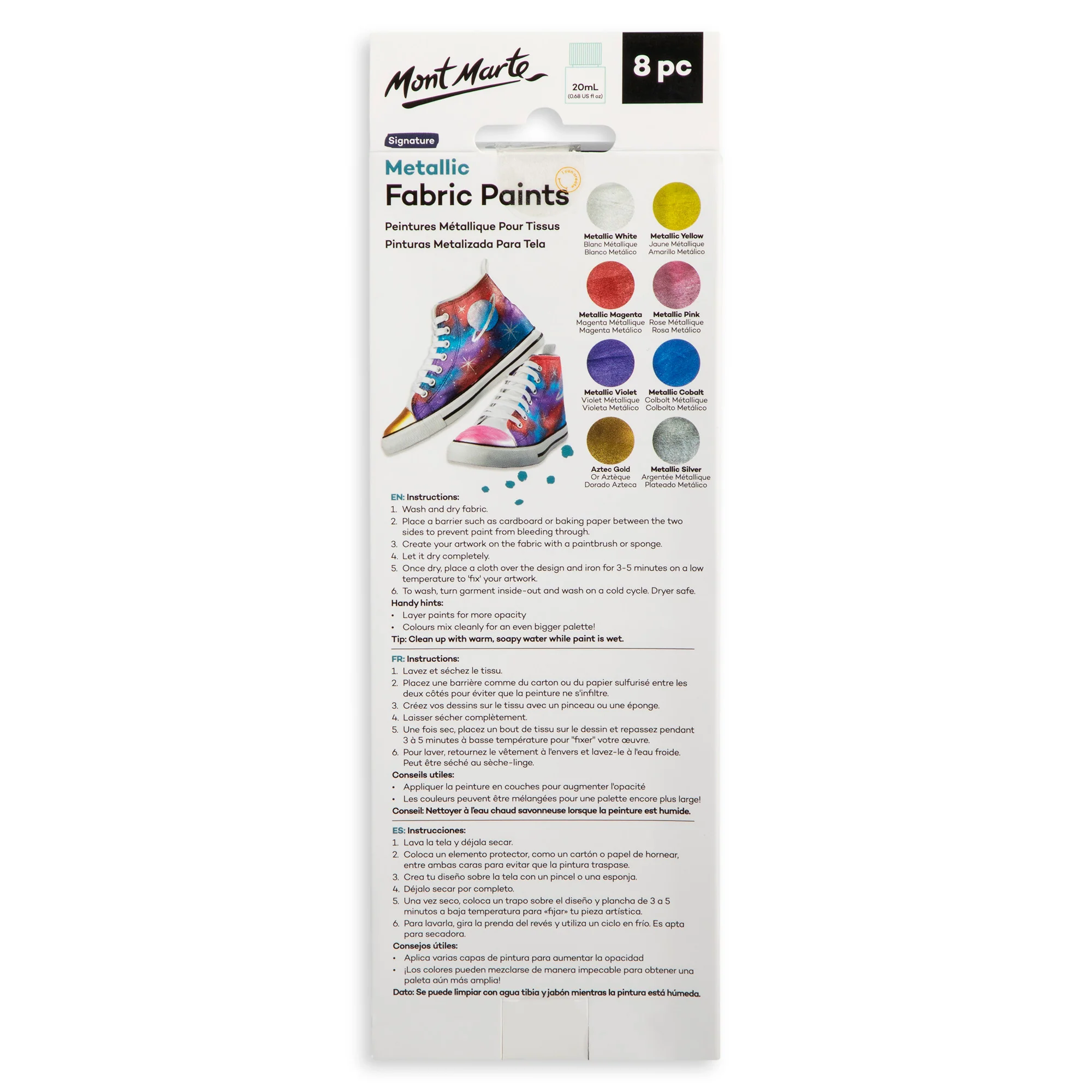 Metallic Fabric Paint Set Signature 8pc x 20ml - Image 3