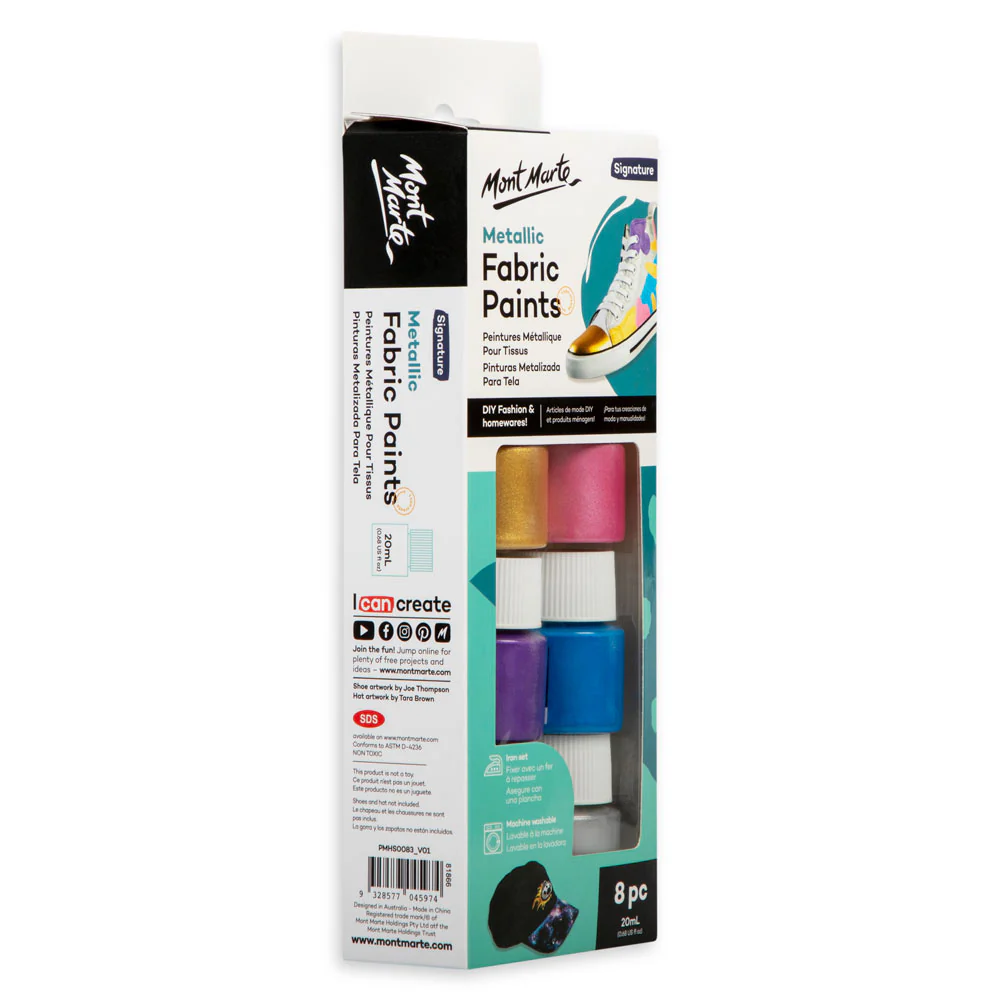 Metallic Fabric Paint Set Signature 8pc x 20ml - Image 4