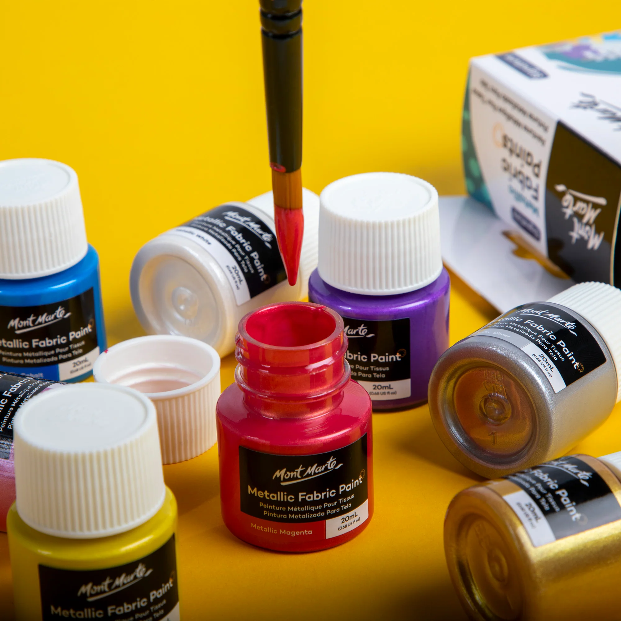 Metallic Fabric Paint Set Signature 8pc x 20ml - Image 7