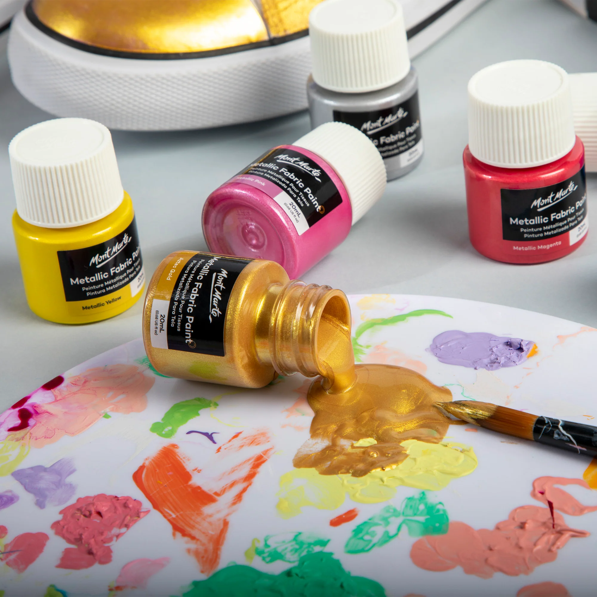 Metallic Fabric Paint Set Signature 8pc x 20ml - Image 8