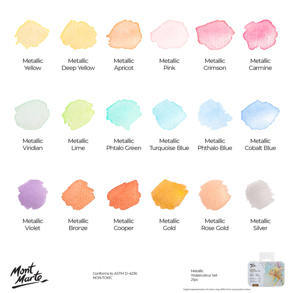 Metallic Watercolour Cake in Tin Premium 21pc - Image 9
