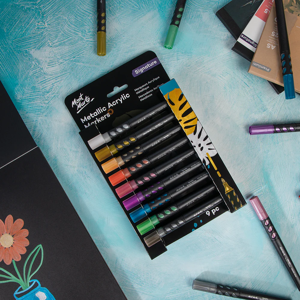 Metallic Acrylic Markers Signature 9pc - Image 11