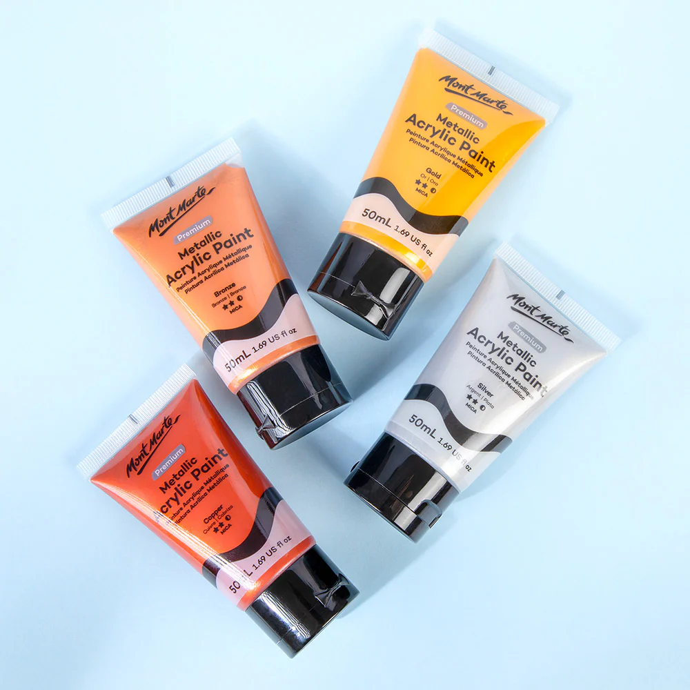 Metallic Acrylic Paint Set 4pc x 50ml - Image 6