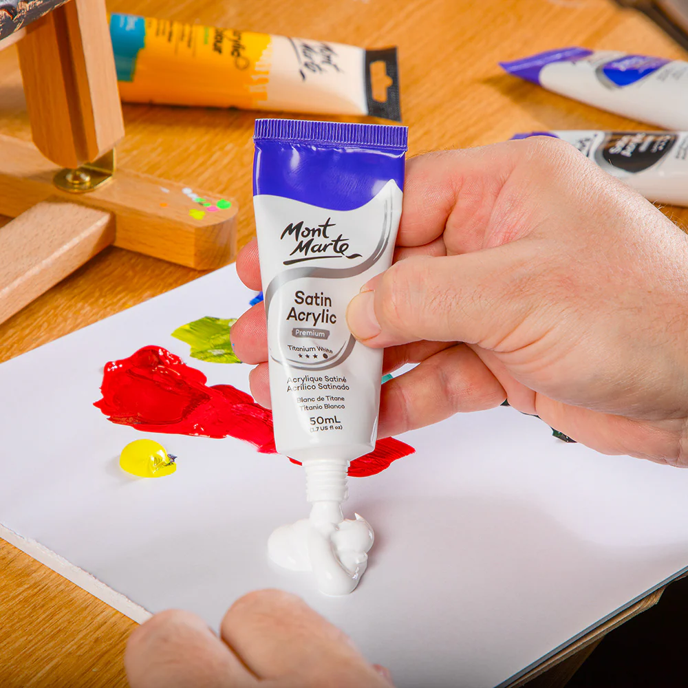 Satin Acrylic Primary Paint Set 6pc x 50ml - Image 7