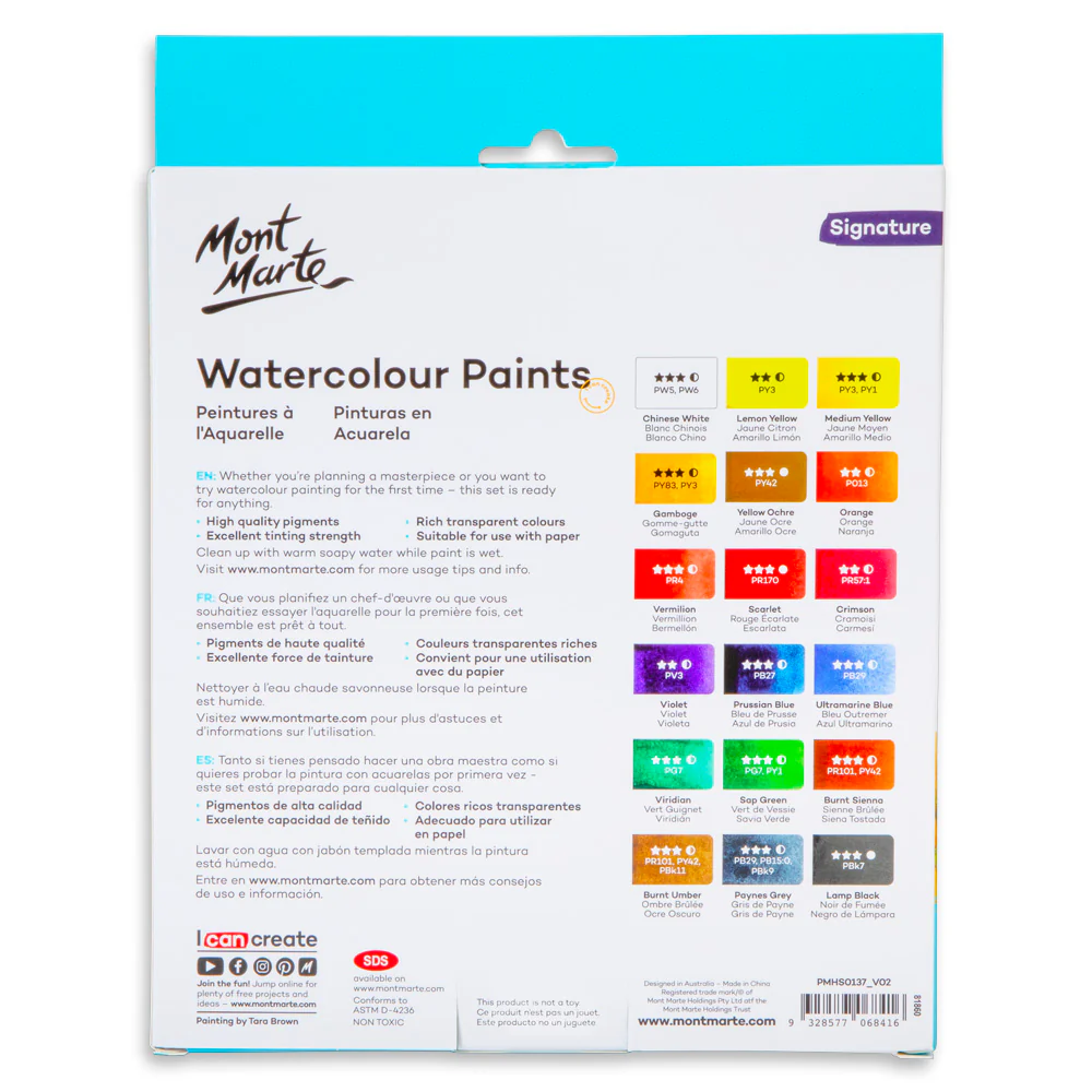 Watercolour Paint Set 18pc x 12ml - Image 4
