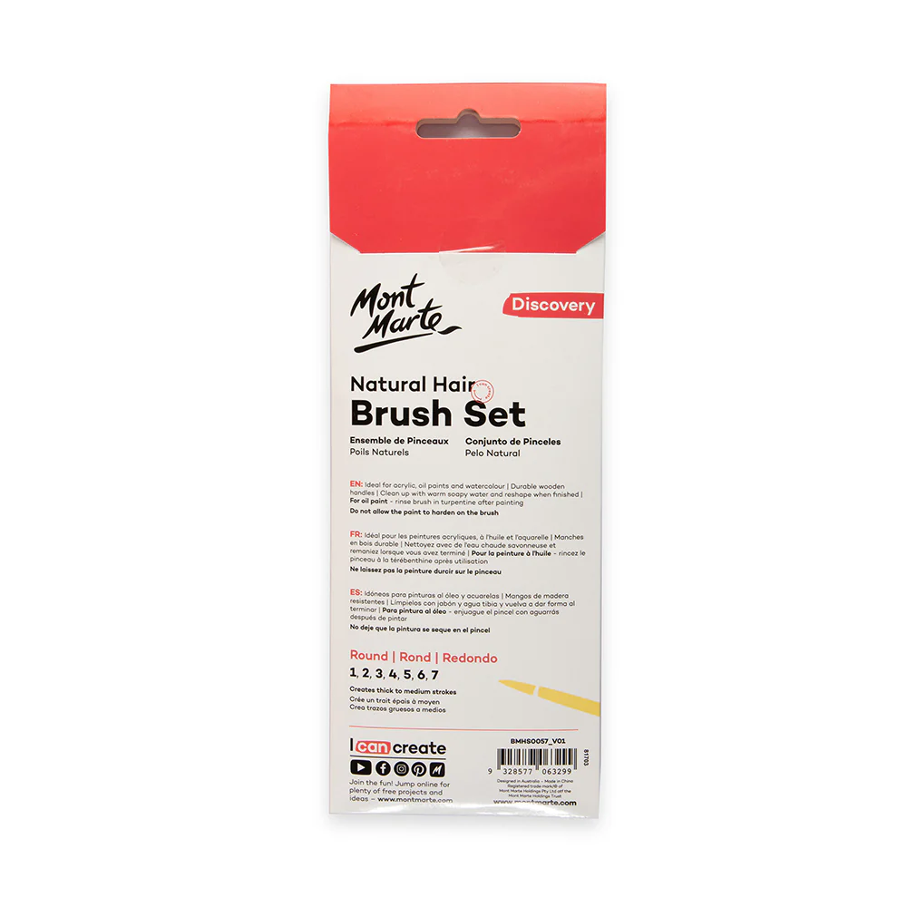 Natural Hair Art Brush Set Round Discovery 13pc - Image 5