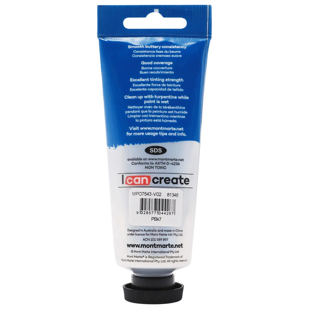 Oil Paint Premium 75ml Tube - Lamp Black - Image 2
