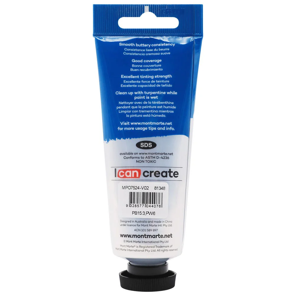 Oil Paint Premium 75ml Tube - Monastral Cerulean - Image 2