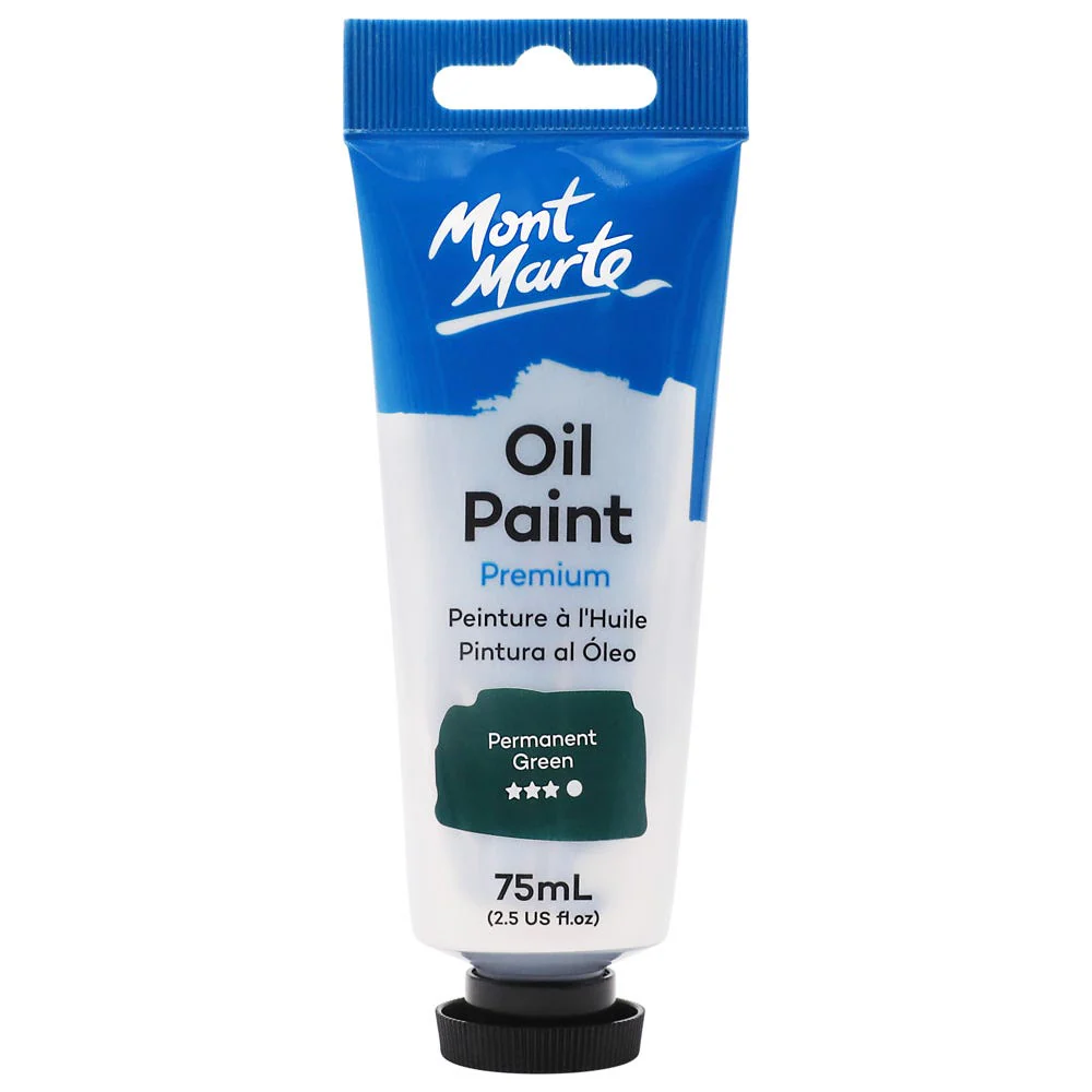Oil Paint Premium 75ml Tube - Permanent Green