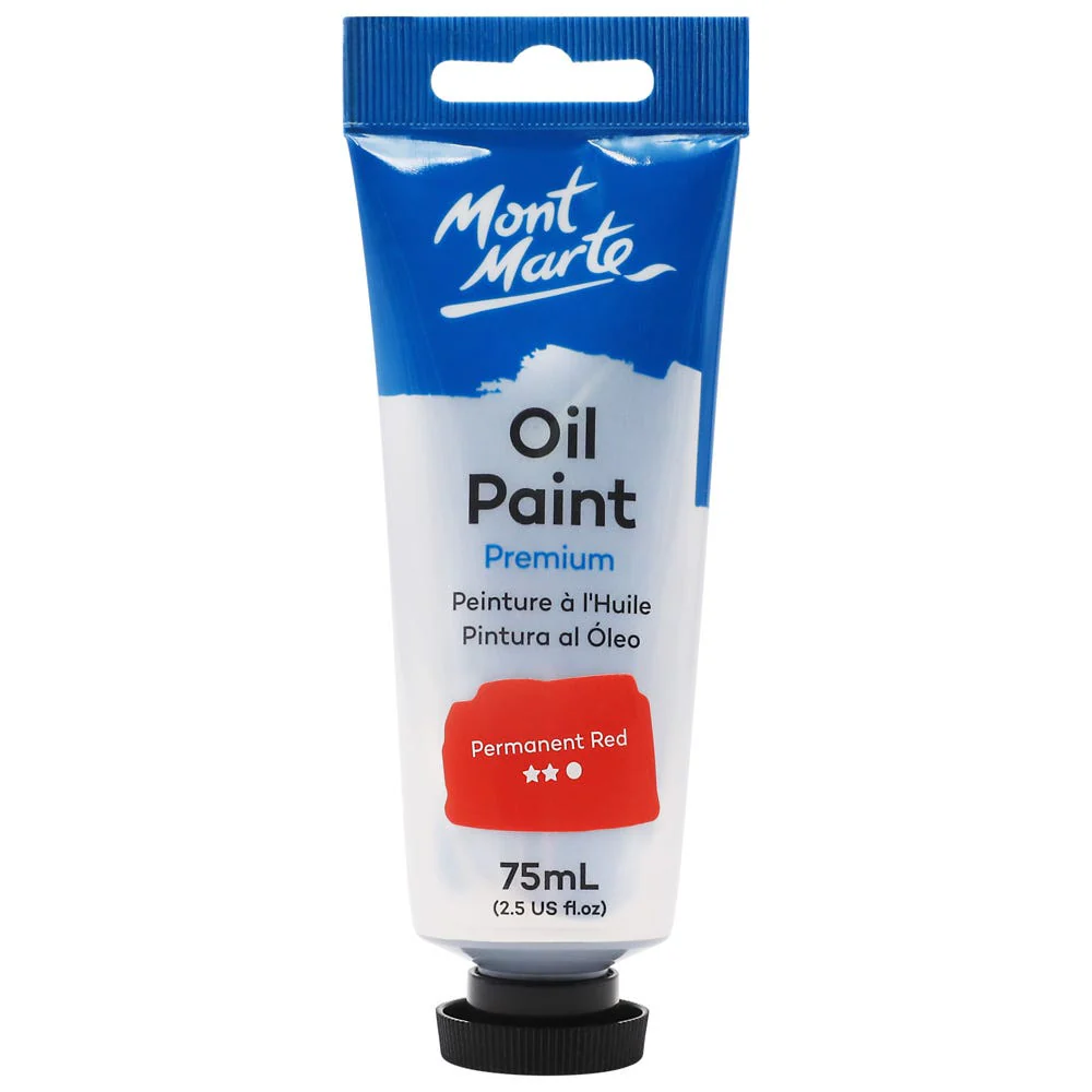 Oil Paint Premium 75ml Tube - Permanent Red
