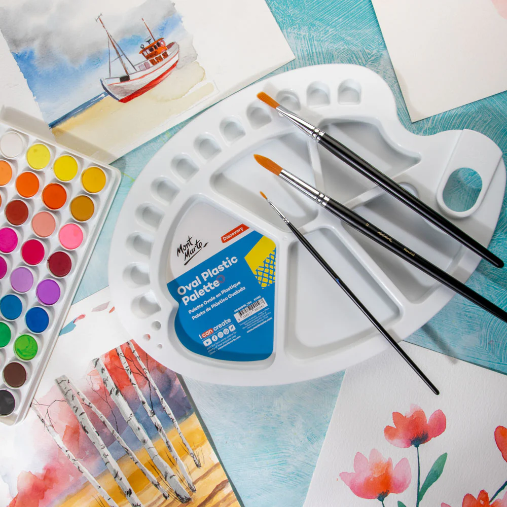 Oval Plastic Palette Discovery 34 x 25cm (13.3 x 9.8in) - Image 9