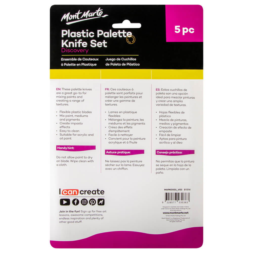 Plastic Palette Knife Set Discovery 5pc - Image 5