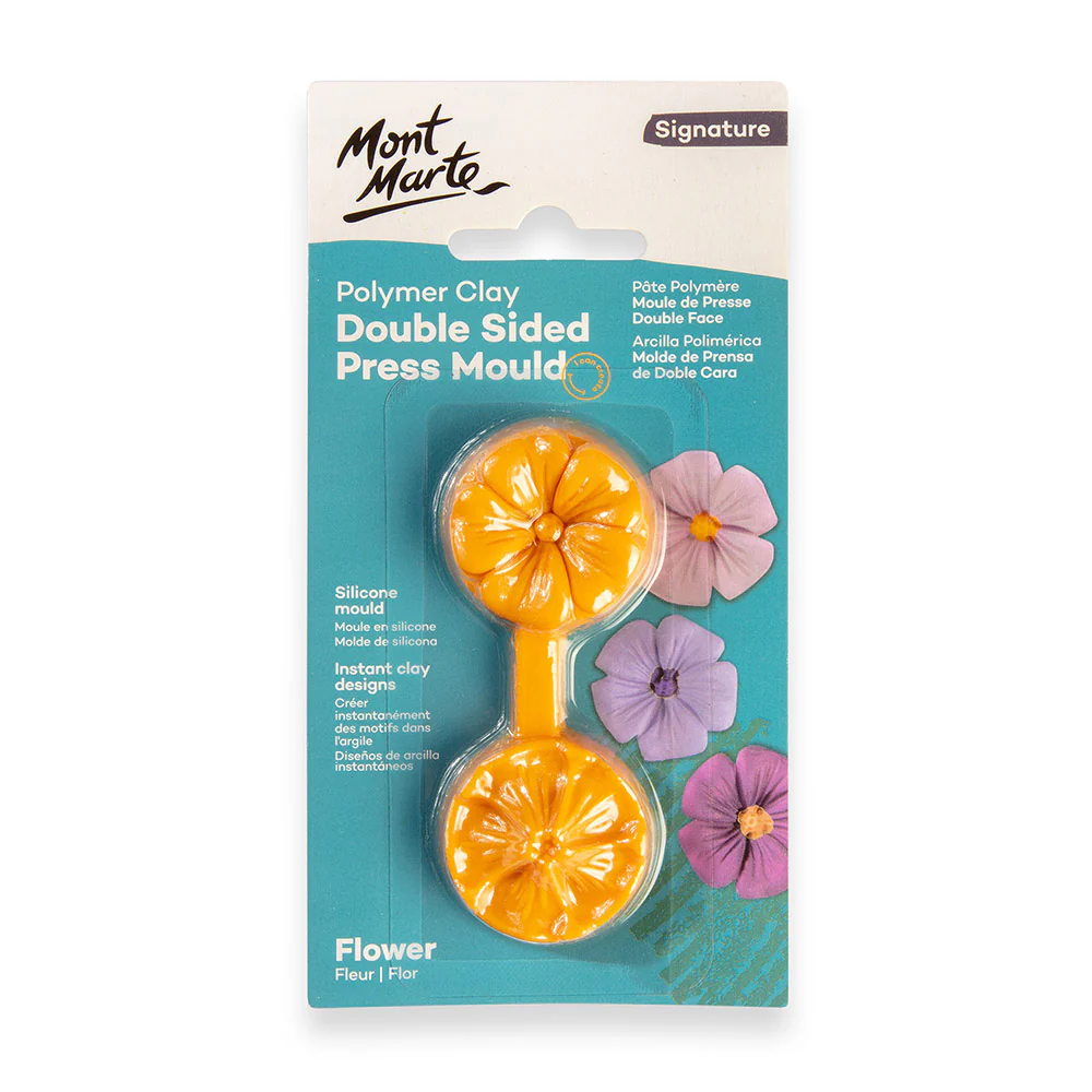 Polymer Clay Double Sided Press Mould Signature - Flower