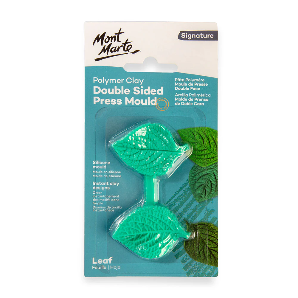 Polymer Clay Double Sided Press Mould Signature - Leaf