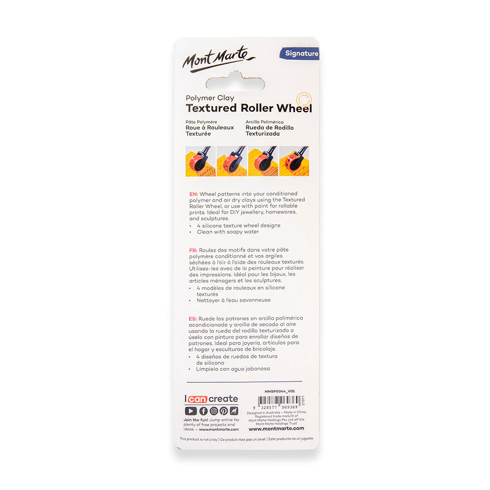 Polymer Clay Textured Roller Wheel Signature 5pc - Image 4