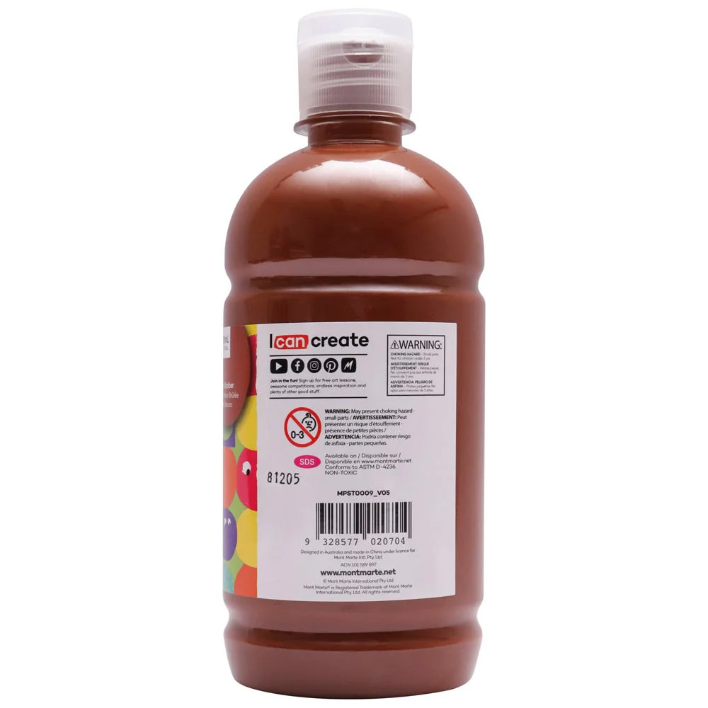 Poster Paint 500ml - Burnt Umber - Image 2