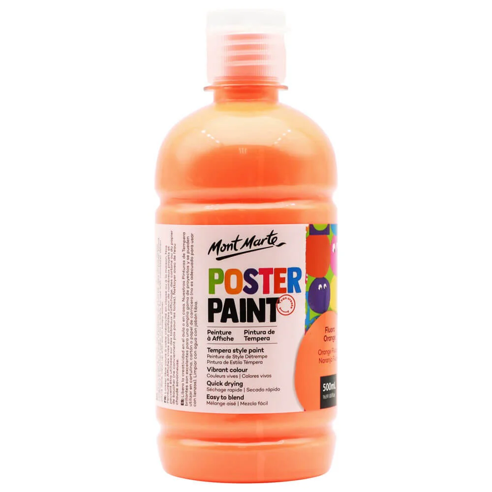 Poster Paint 500ml - Fluoro Orange