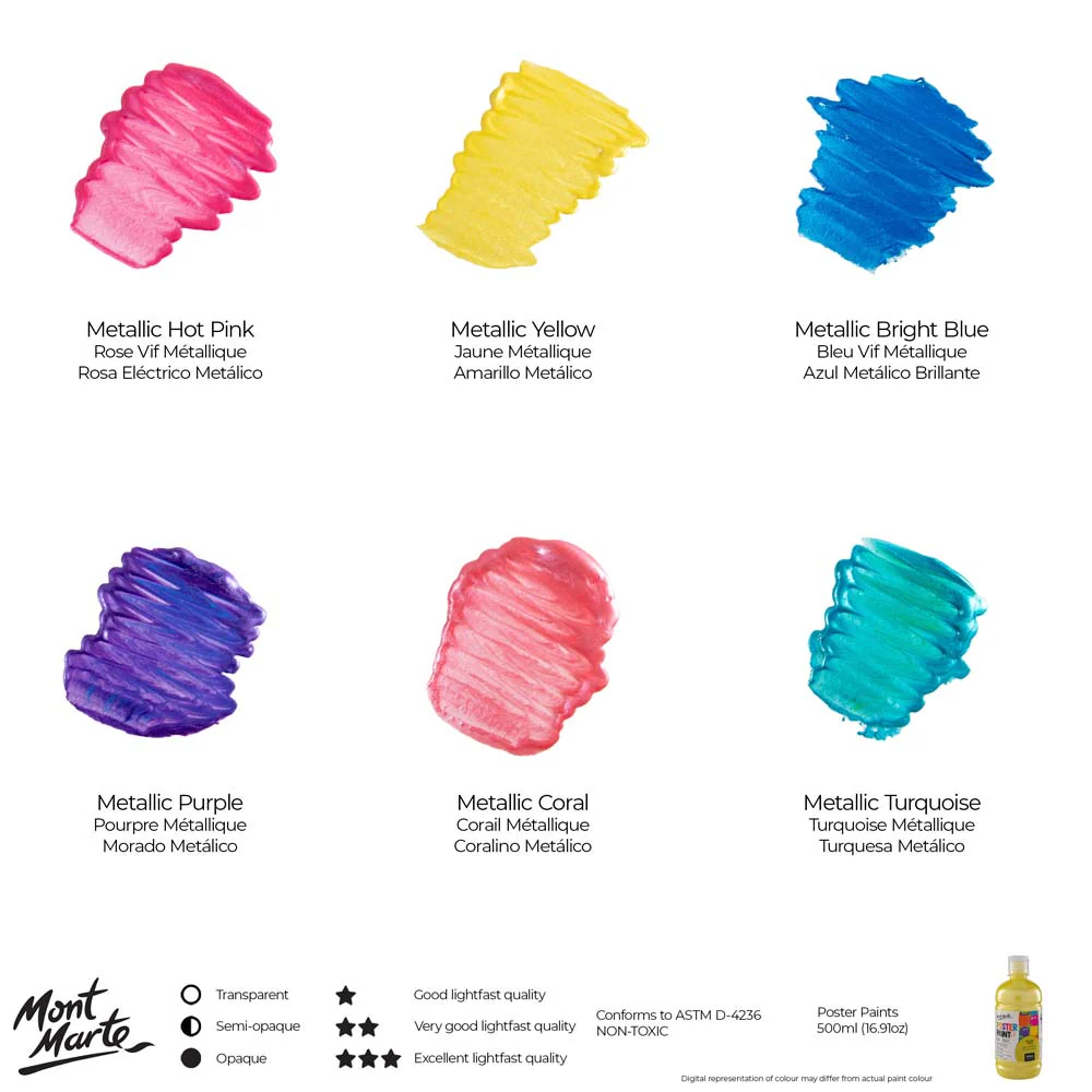 Poster Paint 500ml - Metallic Hot Pink - Image 10