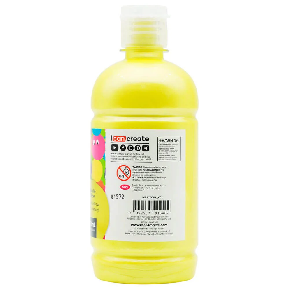 Poster Paint 500ml - Metallic Yellow - Image 2