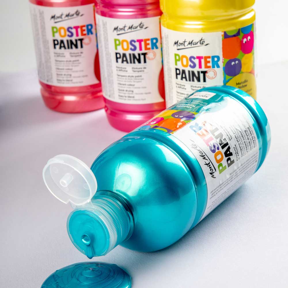 Poster Paint 500ml - Metallic Yellow - Image 3