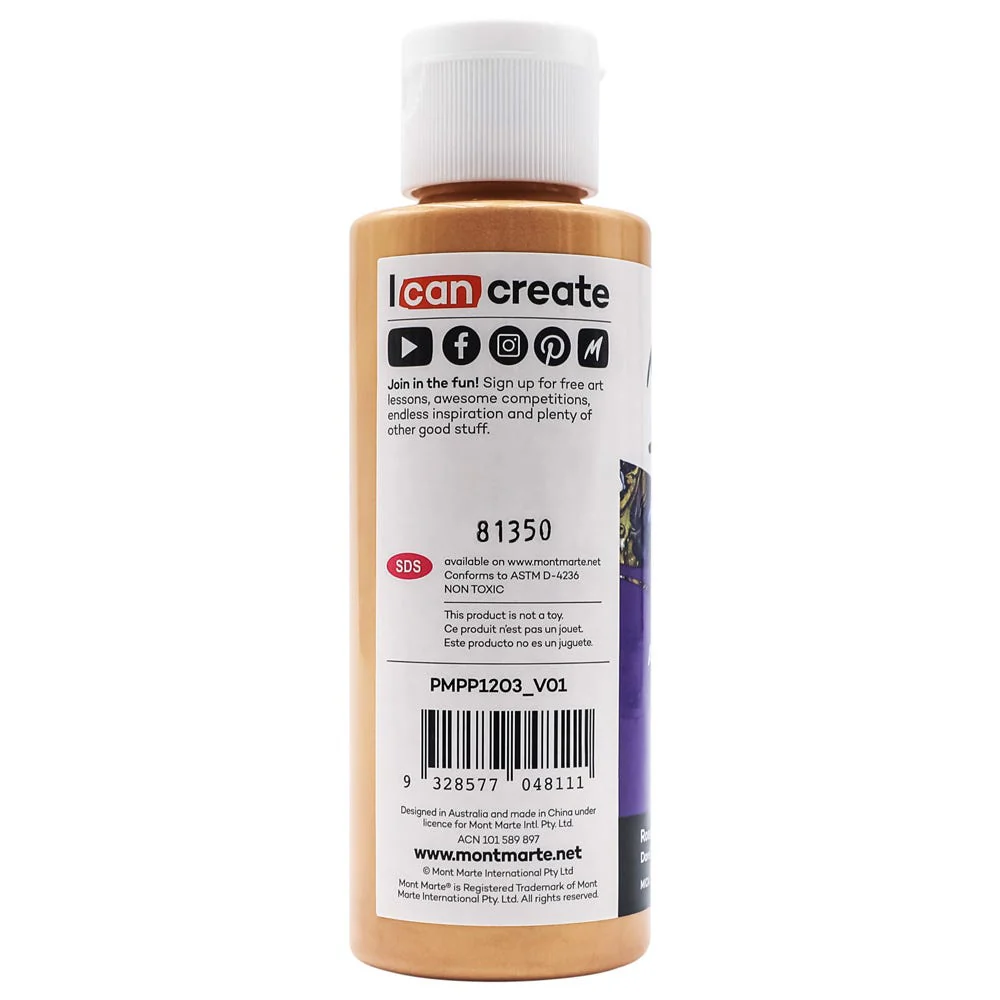 Pouring Acrylic Paint Premium 120ml Bottle - Rose Gold - Image 2