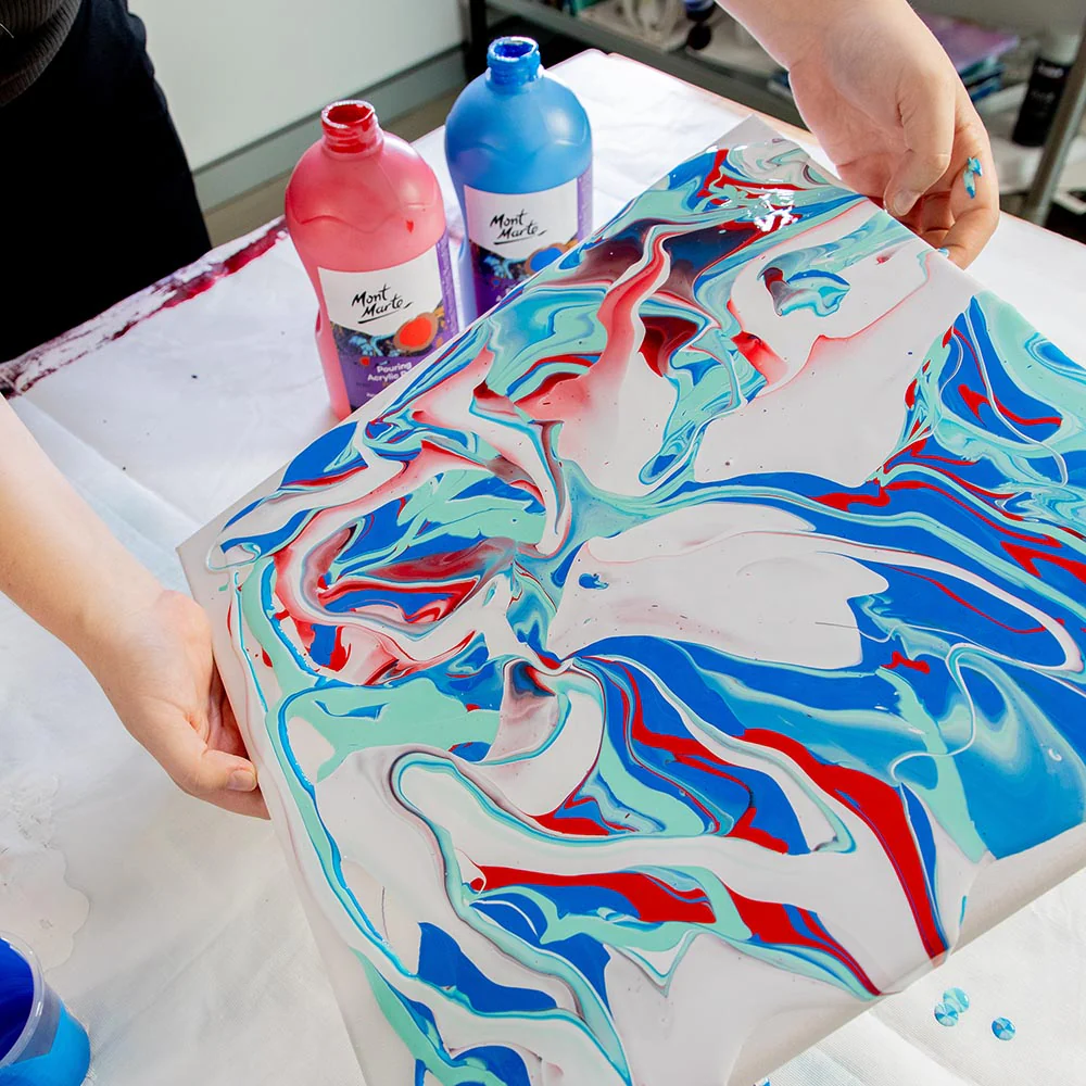 Pouring Acrylic Paint Premium 1L Bottle - Cerulean Blue - Image 6