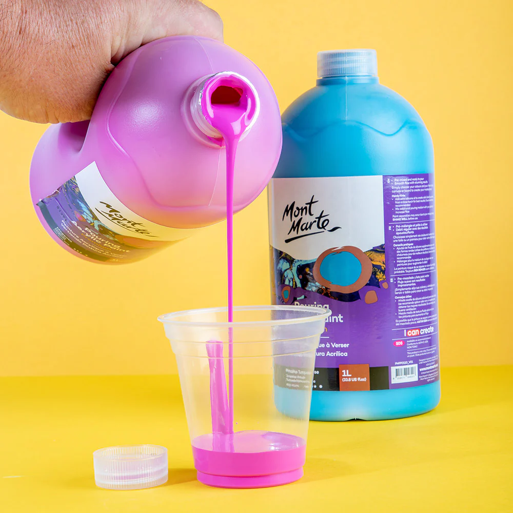Pouring Acrylic Paint Premium 1L Bottle - Magenta - Image 5