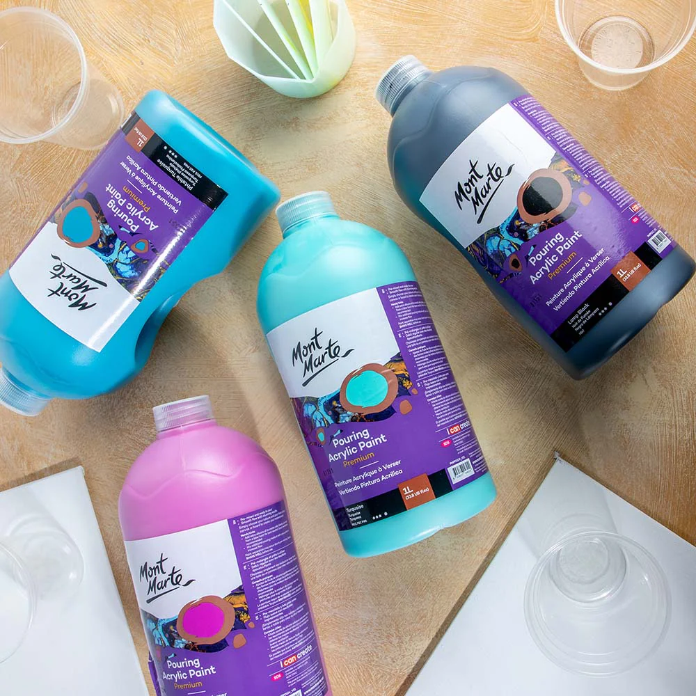 Pouring Acrylic Paint Premium 1L Bottle - Phthalo Turquoise - Image 8