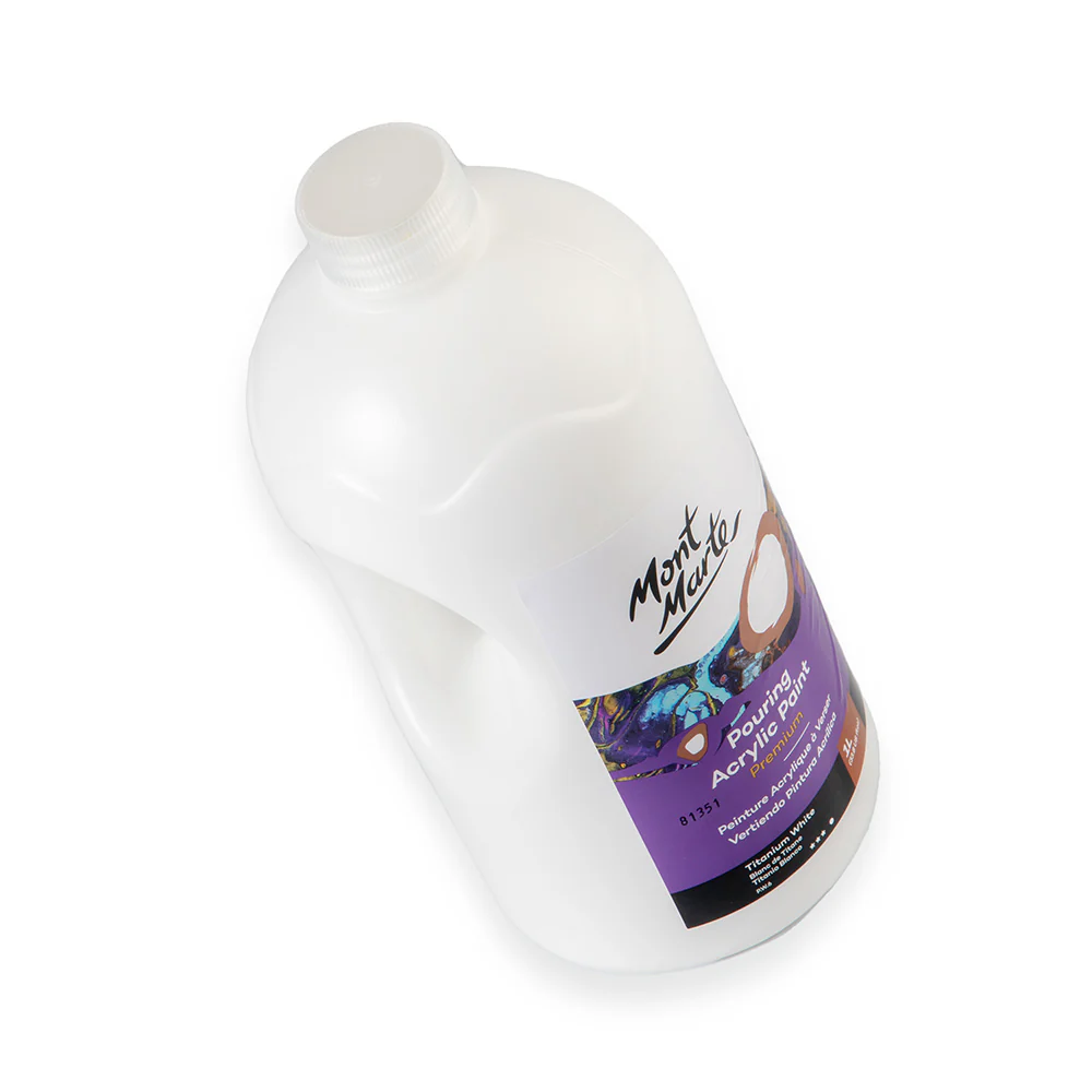 Pouring Acrylic Paint Premium 1L Bottle - Titanium White - Image 2