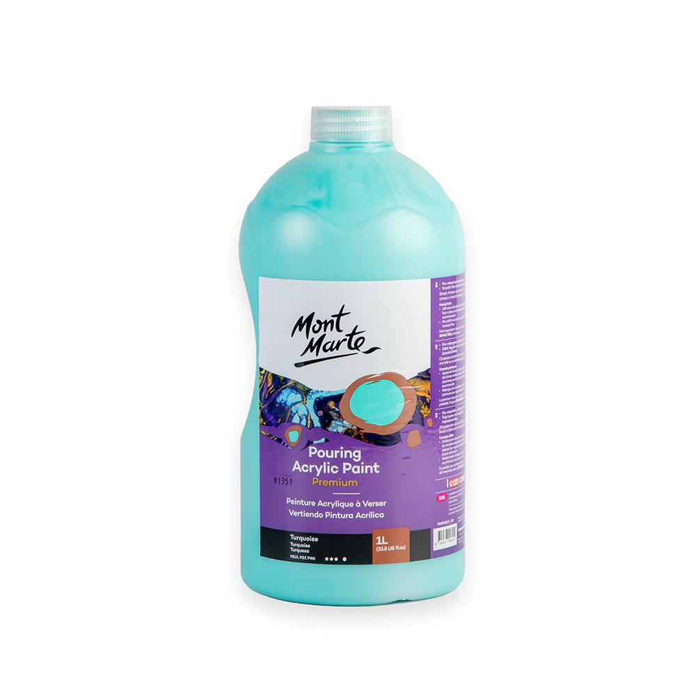 Pouring Acrylic Paint Premium 1L Bottle - Turquoise
