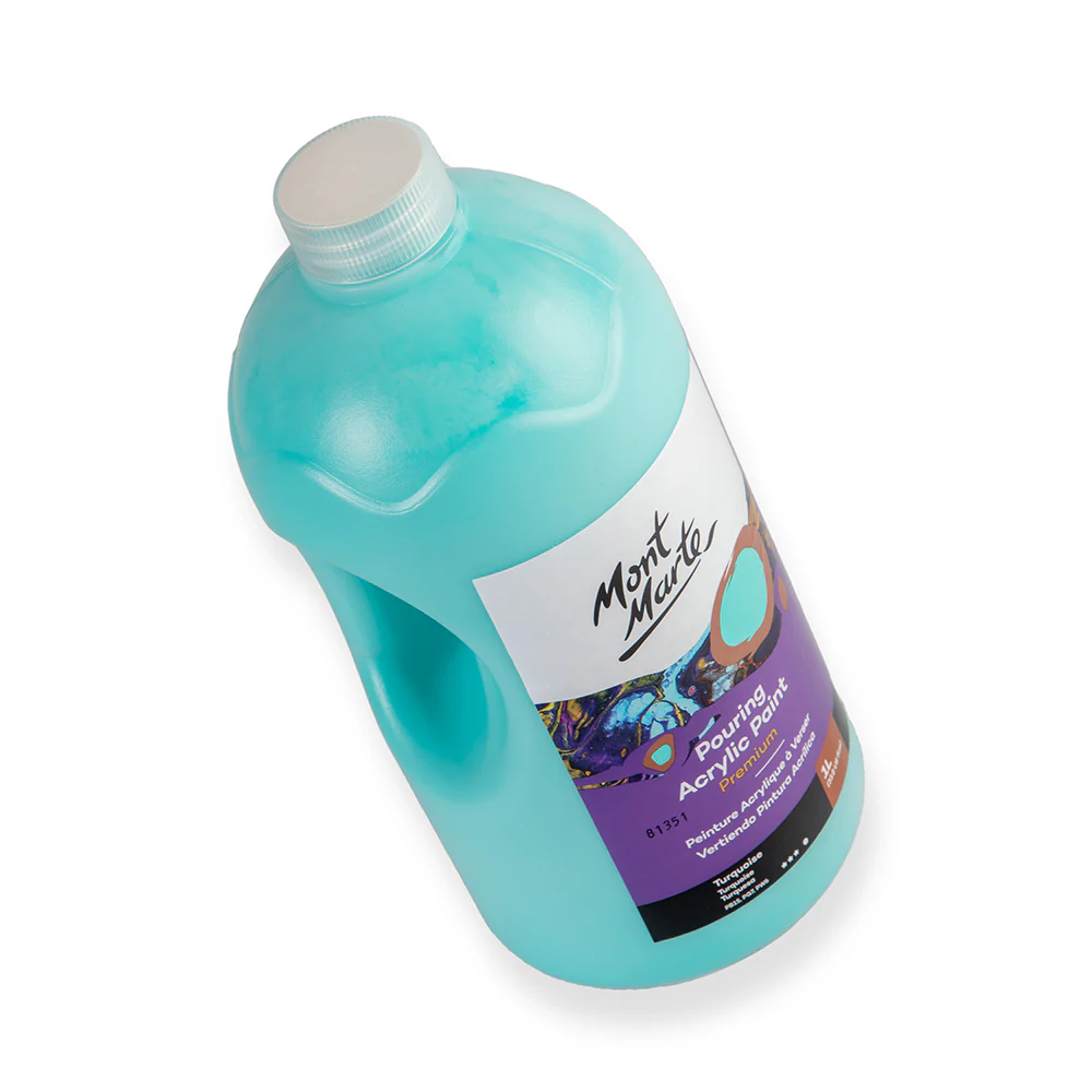 Pouring Acrylic Paint Premium 1L Bottle - Turquoise - Image 2
