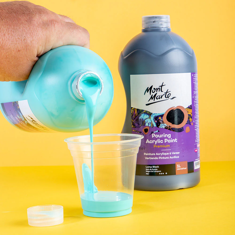 Pouring Acrylic Paint Premium 1L Bottle - Turquoise - Image 6