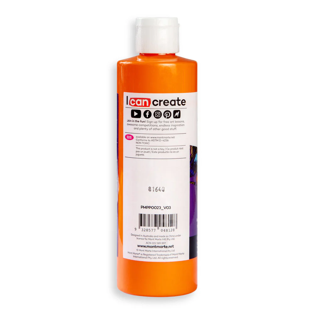 Pouring Acrylic Paint Premium 240ml - Orange - Image 3