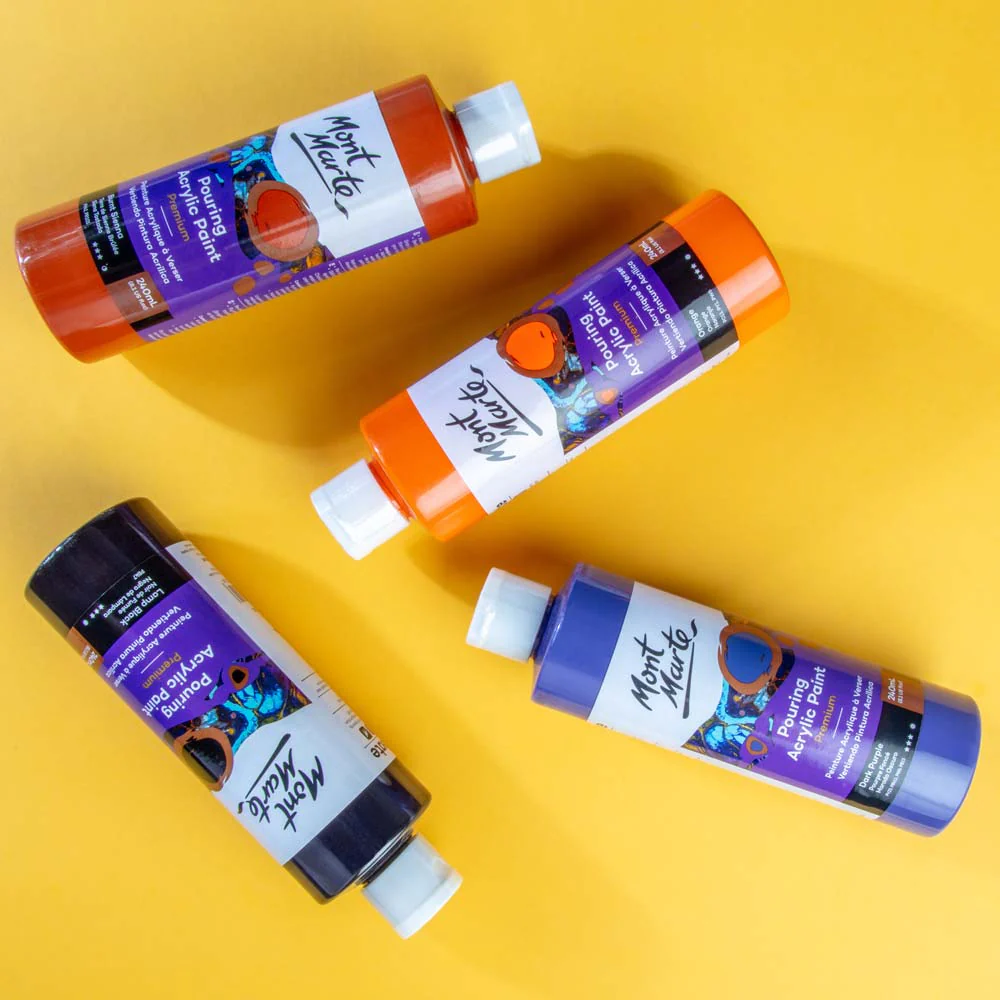 Pouring Acrylic Paint Premium 240ml - Orange - Image 4
