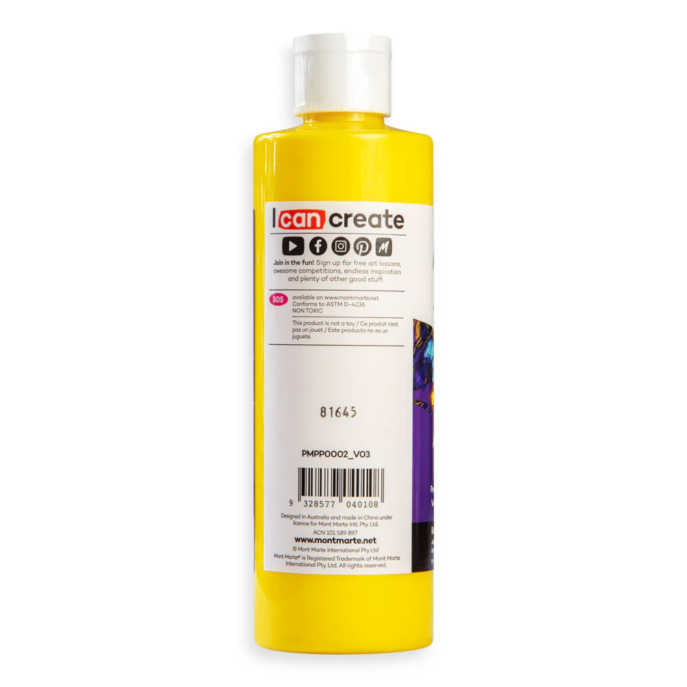Pouring Acrylic Paint Premium 240ml - Bright Yellow - Image 3
