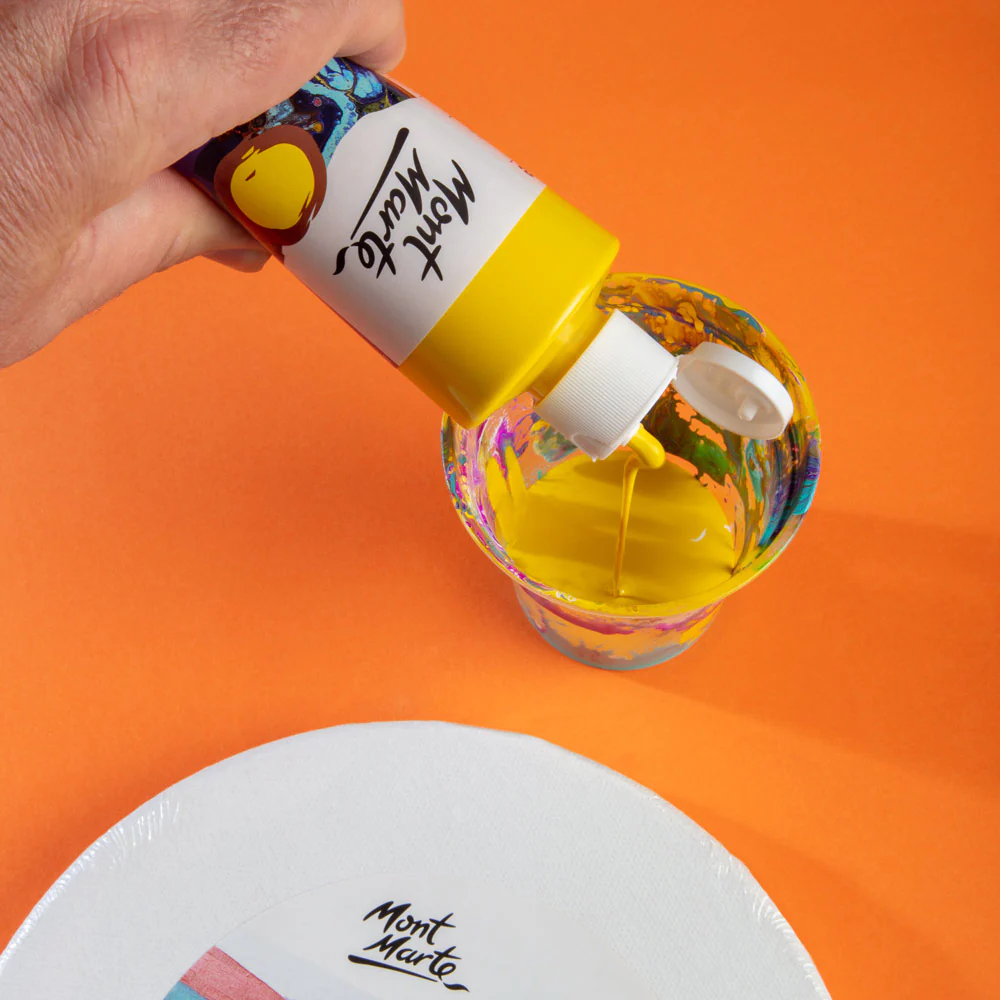 Pouring Acrylic Paint Premium 240ml - Bright Yellow - Image 4