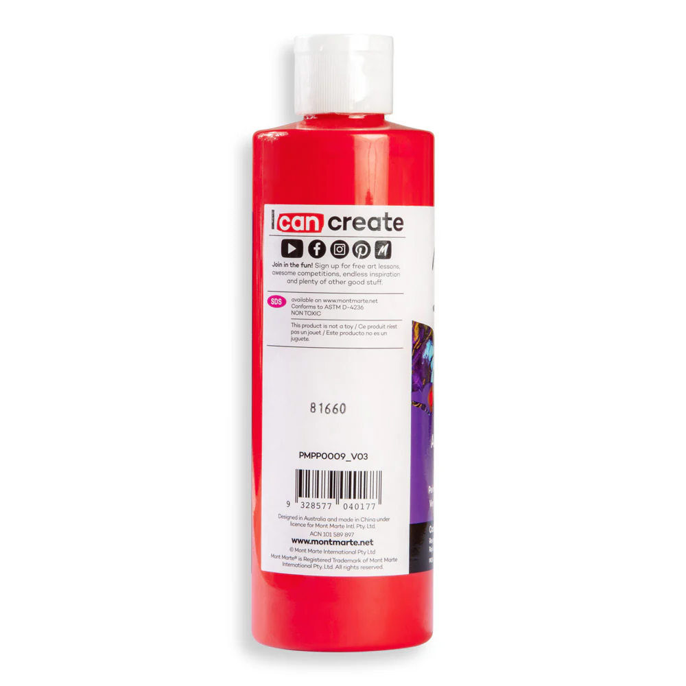 Pouring Acrylic Paint Premium 240ml - Cadmium Red - Image 3