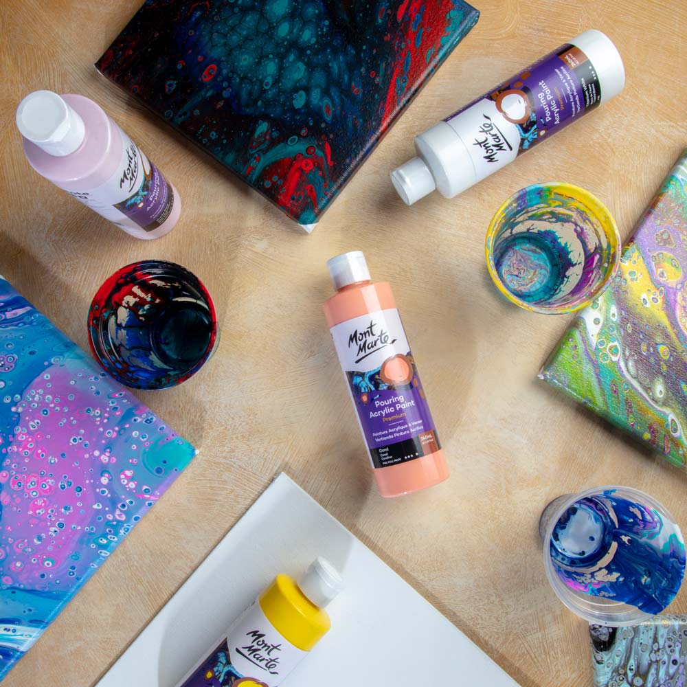 Pouring Acrylic Paint Premium 240ml - Coral - Image 7