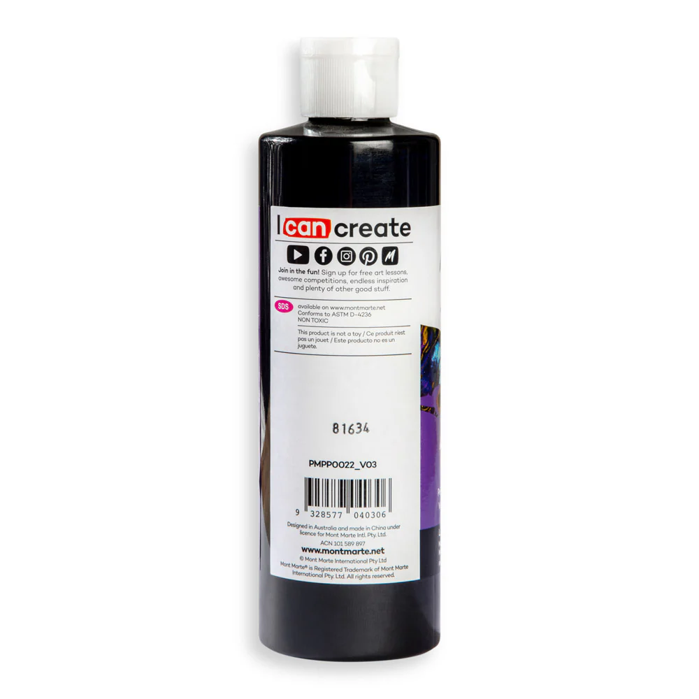 Pouring Acrylic Paint Premium 240ml - Lamp Black - Image 3