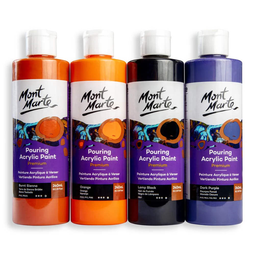 Pouring Acrylic Paint Premium 240ml - Lamp Black - Image 4