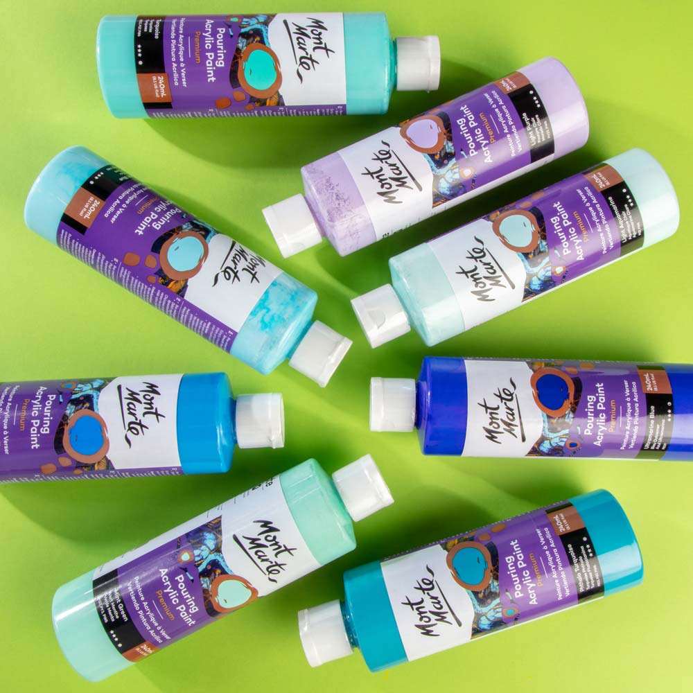 Pouring Acrylic Paint Premium 240ml - Light Aquamarine - Image 4