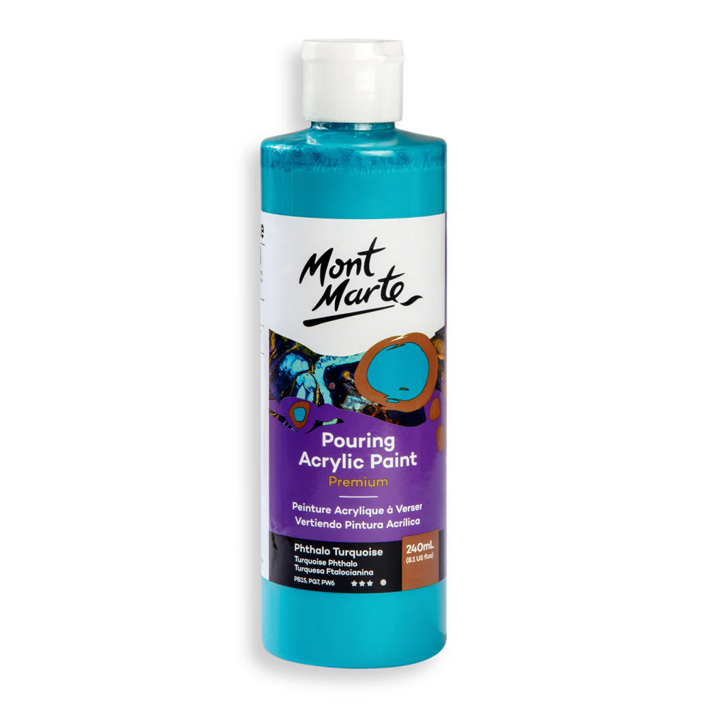 Pouring Acrylic Paint Premium 240ml - Phthalo Turquoise